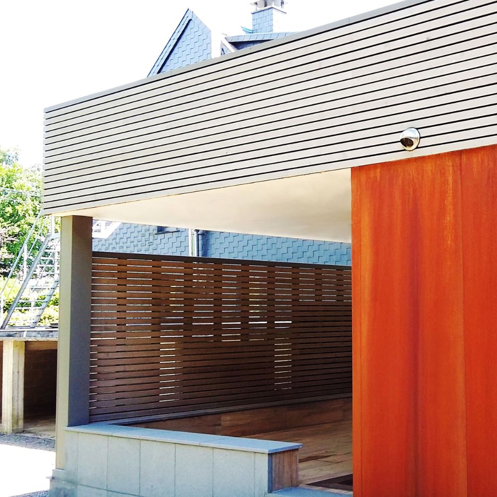 pool house acier corten