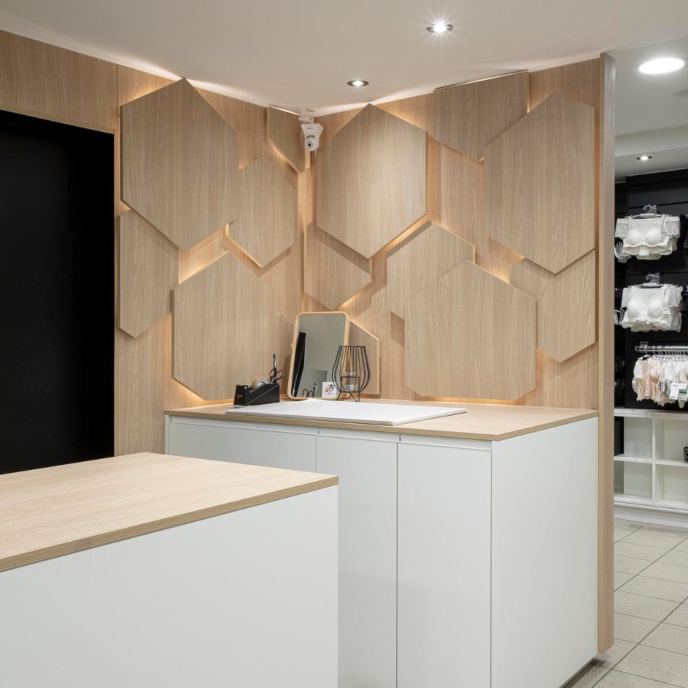 Décorations hexagonales - Meuble sur mesure